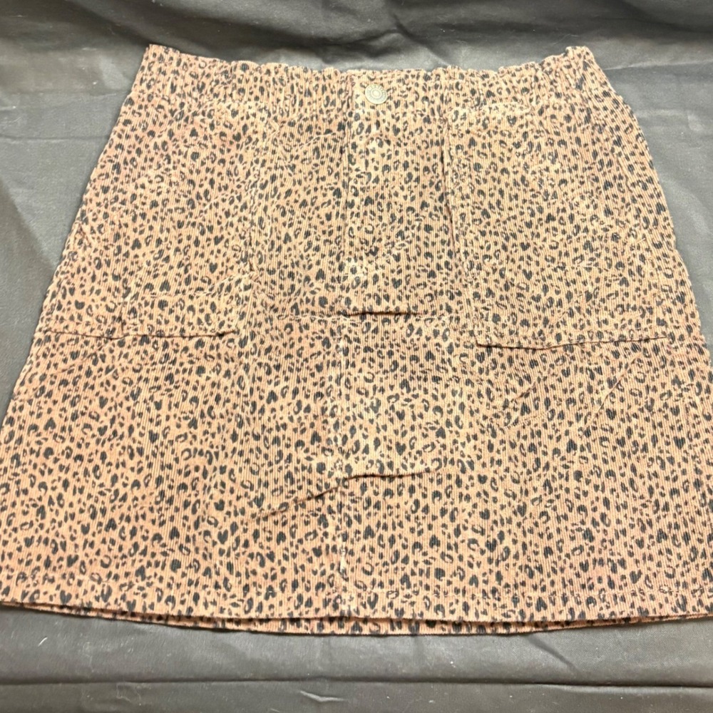Old Navy Kids XL 14-16 Leopard Print Corduroy Mini‎ Skirt Brown Black Cotton